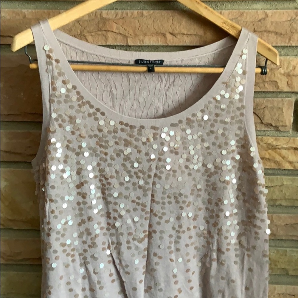 Eileen Fisher Sequined Mauve Tunic. New w/ Tags.